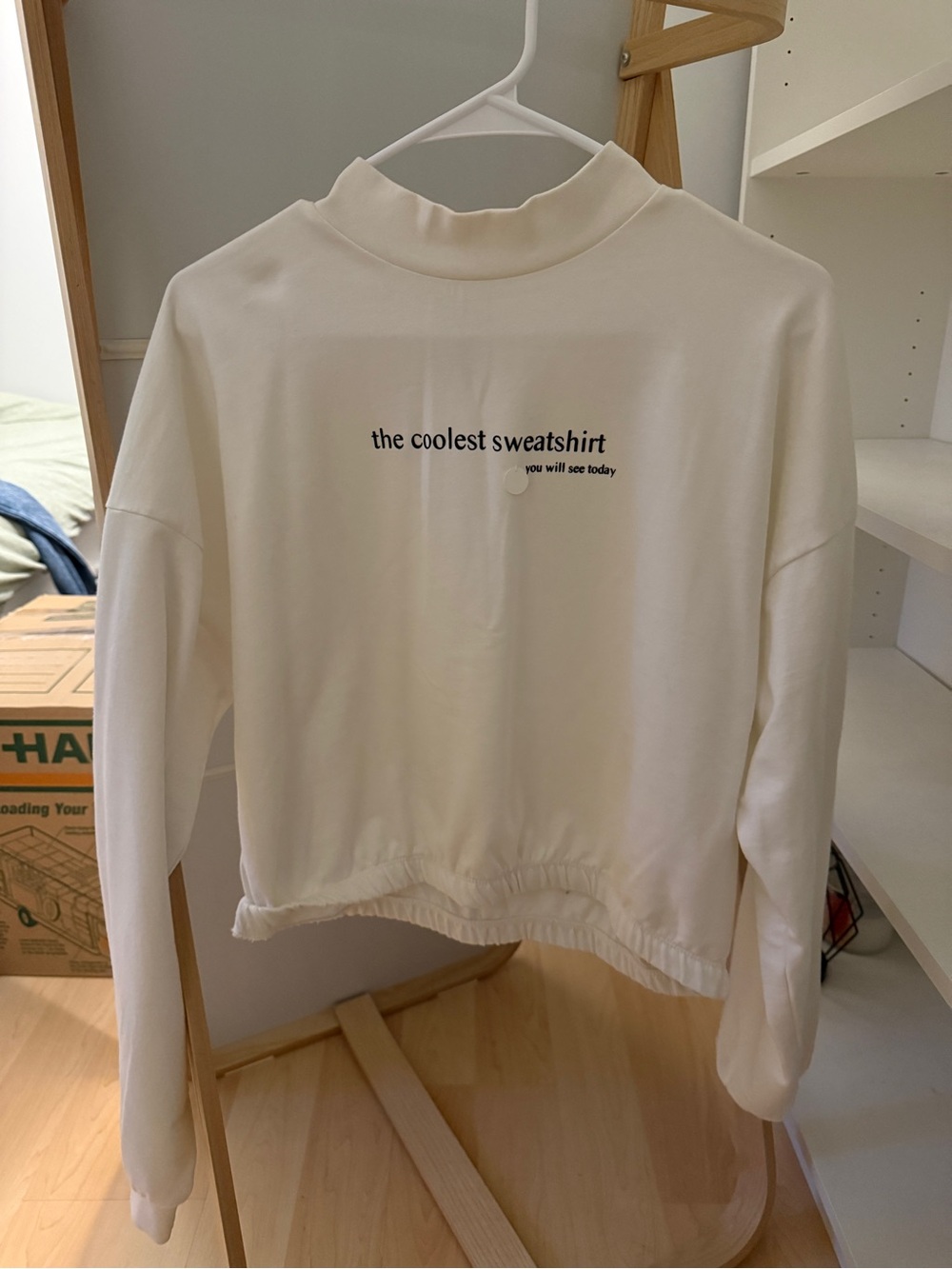 The Coolest Sweatshirt Women's white Mock-Neck Pullover